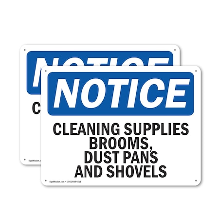 Signmission Cleaning Supplies Brooms Dust Pans And Shovels, 14 in W x Rectangle, Plastic OS-2PACK-NS-P-1014-L-10650